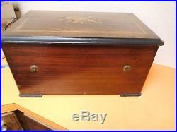 Large Swiss Antique 6 Bells Cylinder Music Box Circa 1880 See Video