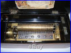 Late 1800s Swiss Cylinder Music Box with 8 Airs Works
