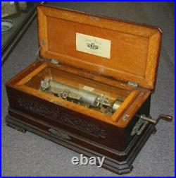 Late 19th c Swiss Cylinder Music Box by Mermod Freres, Ideal Piccolo Model