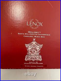 Lenox Holiday Santa Millennium Centerpiece Carousel Music Box 1999 See Video