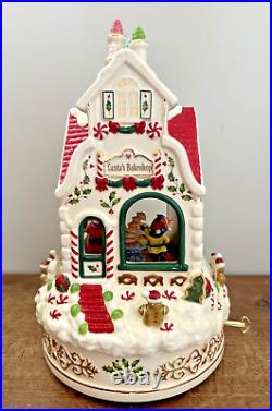 Lenox Holiday Santa's Bake Shop Music Box Christmas Centerpiece Works Great