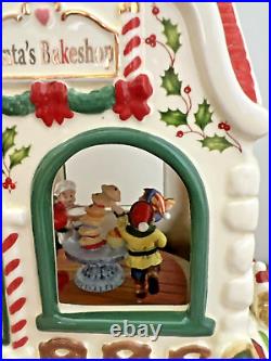 Lenox Holiday Santa's Bake Shop Music Box Christmas Centerpiece Works Great