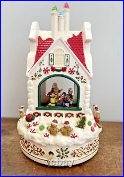 Lenox Holiday Santa's Bake Shop Music Box Christmas Centerpiece Works Great