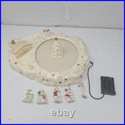 Lenox Mistletoe Park SKATING Ice POND Village Xmas Treasures 2008 FLAWS READ