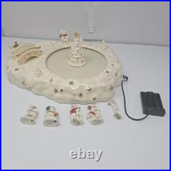 Lenox Mistletoe Park SKATING Ice POND Village Xmas Treasures 2008 FLAWS READ