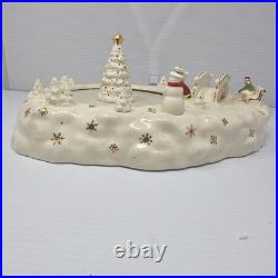 Lenox Mistletoe Park SKATING Ice POND Village Xmas Treasures 2008 FLAWS READ