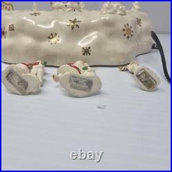 Lenox Mistletoe Park SKATING Ice POND Village Xmas Treasures 2008 FLAWS READ