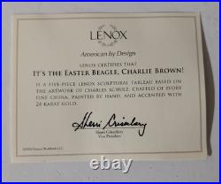 Lenox Peanuts It's The Easter Beagle Charlie Brown Set Of 5