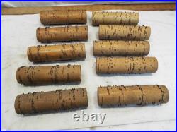 Lot 10 Antique Concert Roller Organ Music Cobs Wooden Rolls Wood Cylinder C
