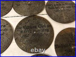 Lot Of 17 Antique Music Box Disc Records Metal 6 3/4 TS Star Swiss