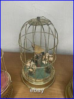 Lot Of 3 bird cage automaton Music Box