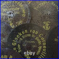 Lot Of (6) 8 1/4 Polyphon Music Box Disc Records