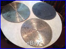 Lot of 3 Antique Regina 15 1/2 Music Box Discs No. 1189, 1357, 1637