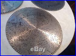 Lot of 3 Antique Regina 15 1/2 Music Box Discs No. 1189, 1357, 1637