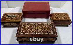 Lot of 4 Vintage Musical Jewelry Boxes All Play Music