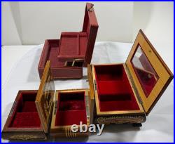 Lot of 4 Vintage Musical Jewelry Boxes All Play Music