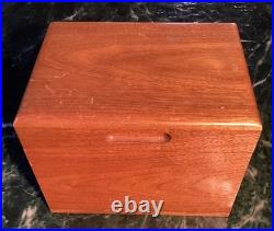 Lot of 46 Swiss Thorens Record Metal Discs Plus Wood Storage Box