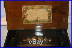 MONUMENTAL ANTIQUE MUSIC BOX. 24.5in wide X 14in deep X 10in high
