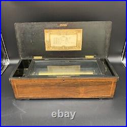MUSIQUE DE GENEVE Antique Wood Music Box
