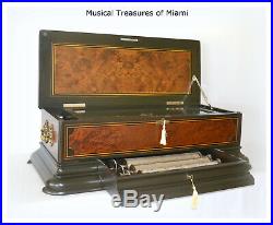 Magnificent Swiss 4-Cylinder Musical Interchangeable Music Box