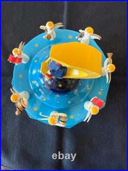 Man in the Moon with Angels Music Box Carousel from Erzgeberge