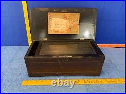 Marque De Fabrique Antique 1800s Music Box Wood Wooden Box BOX ONLY NO CYLINDER