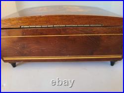 Marquetry Vintage ReugeSwiss Music Jewelry Box Plays Dr Zhivago Sorrento Italy
