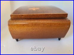 Marquetry Vintage ReugeSwiss Music Jewelry Box Plays Dr Zhivago Sorrento Italy