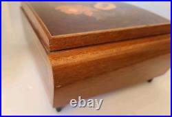 Marquetry Vintage ReugeSwiss Music Jewelry Box Plays Dr Zhivago Sorrento Italy