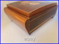 Marquetry Vintage ReugeSwiss Music Jewelry Box Plays Dr Zhivago Sorrento Italy
