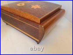 Marquetry Vintage ReugeSwiss Music Jewelry Box Plays Dr Zhivago Sorrento Italy