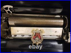 Mermod Freres Antique Cylinder Music Box 1800s 10 Airs With Nice Wood Inlay