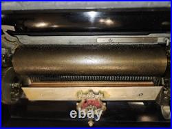 Mermod Freres Antique Cylinder Music Box 1800s 10 Airs With Nice Wood Inlay