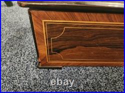Mermod Freres Antique Cylinder Music Box 1800s 10 Airs With Nice Wood Inlay