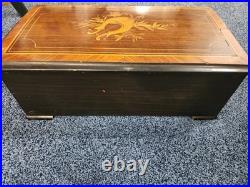 Mermod Freres Antique Cylinder Music Box 1800s 10 Airs With Nice Wood Inlay Mermod Freres Antique Cylinder Music Box 1800s 10 Airs With Nice Wood Inlay