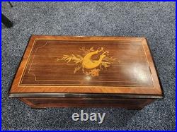 Mermod Freres Antique Cylinder Music Box 1800s 10 Airs With Nice Wood Inlay