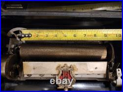 Mermod Freres Antique Cylinder Music Box 1800s 10 Airs With Nice Wood Inlay