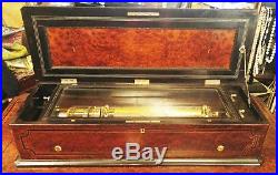 Mermod Freres French Inlaid Cased Swiss Cylinder Music Box (watch Video)