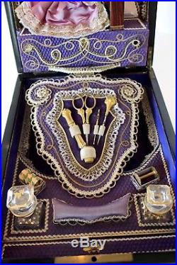 Mid 19th Century Automaton Royal French Sewing Music Box Rare