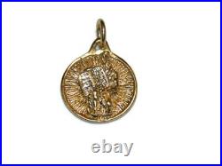 Moses with 10 Commandments Medalion 14k Yellow Gold Pendant