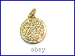 Moses with 10 Commandments Medalion 14k Yellow Gold Pendant