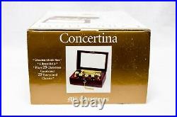 Mr Christmas Animated Concertina Music Box Gold Label Brass Bells Wood 50 NEW