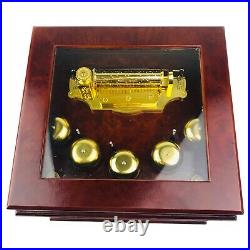 Mr Christmas Animated Concertina Music Box Gold Label Brass Bells Wood 50 Songs