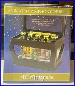 Mr Christmas Animated Symphony of Bells Lidded Wooden Music Box 70 Songs Rare