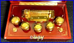 Mr Christmas Gold Label Concertina Wooden Music Box 50 Songs Melodies with Key
