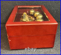 Mr Christmas Gold Label Concertina Wooden Music Box 50 Songs Melodies with Key