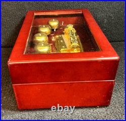 Mr Christmas Gold Label Concertina Wooden Music Box 50 Songs Melodies with Key