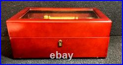 Mr Christmas Gold Label Concertina Wooden Music Box 50 Songs Melodies with Key