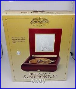 Mr. Christmas Gold Label Inspirational Symphonium Wood Music Box 10 Hymns Discs