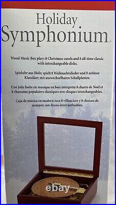 Mr. Christmas Holiday Musical Symphonium Wooden Box 16 Discs in Box Music Box